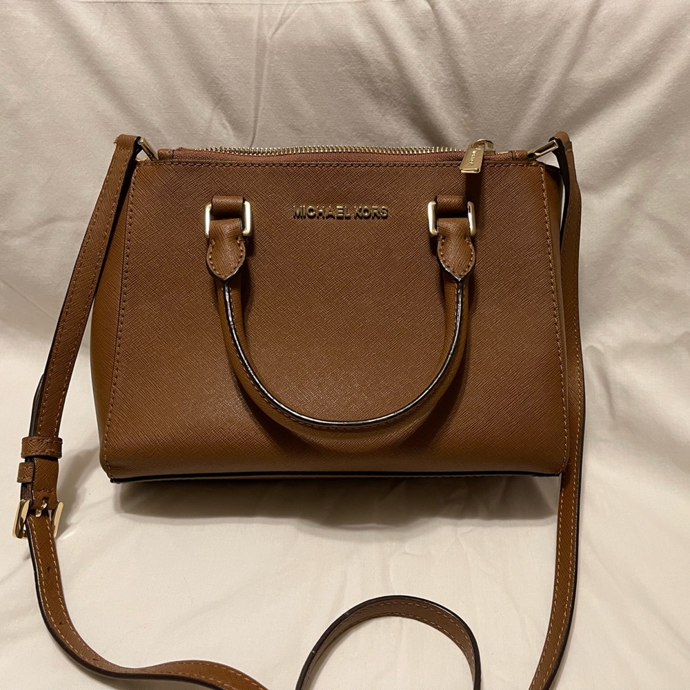 Small brown leather crossbody